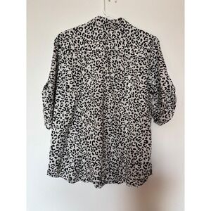 JoeFresh blouse cotton leopard print animal print cheetah cotton button up sz XL